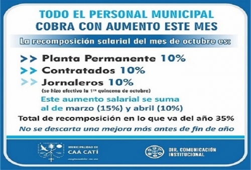 AUMENTO SALARIAL A MUNICIPALES