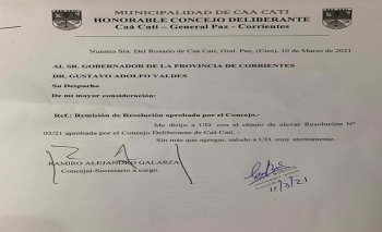 CONCEJO SOLICITA SUSPENDER CLASES PRESENCIALES AL GOBIERNO PROVINCIAL